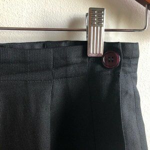 Vintage Black Silk Wrap Skirt - Small